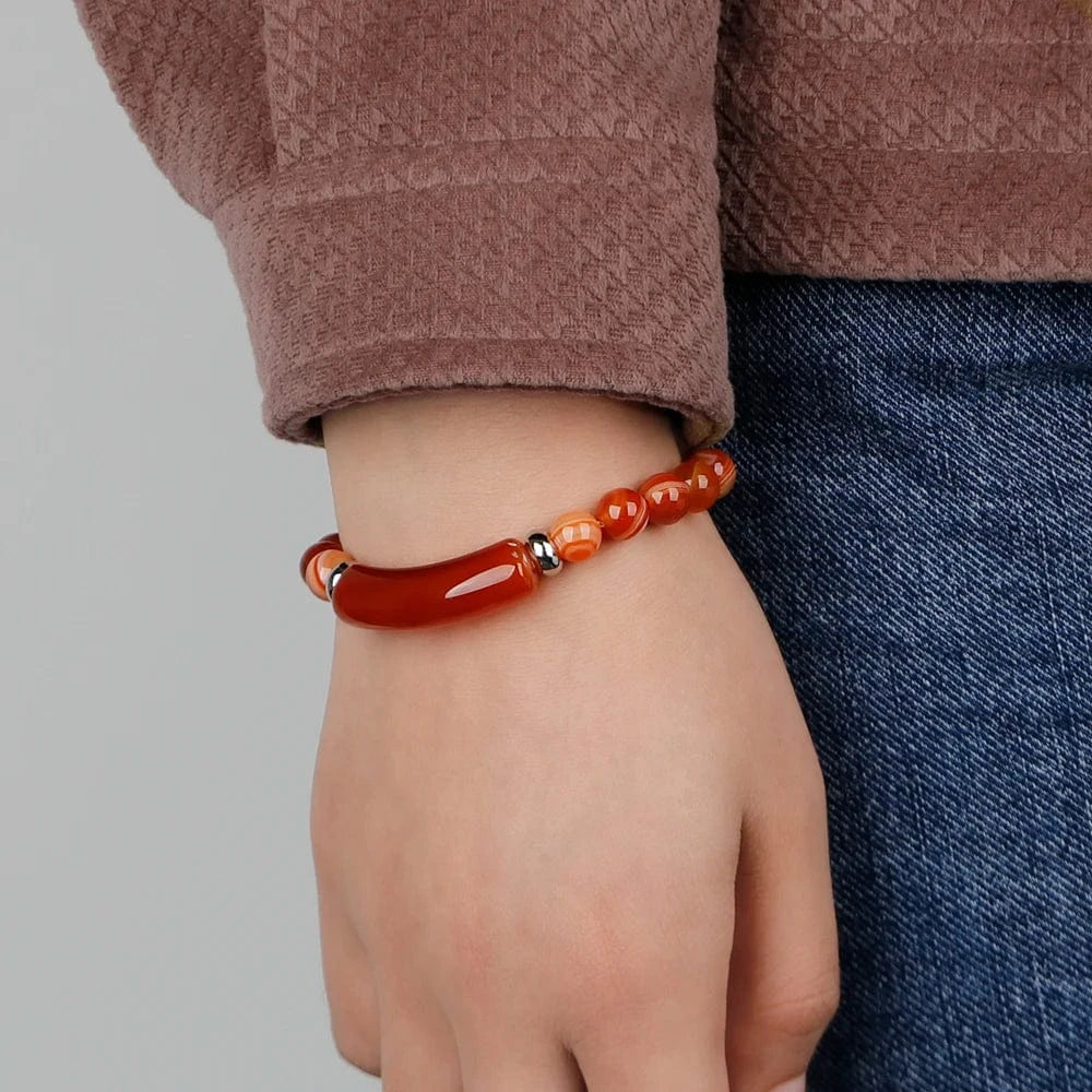 High Quality Pink Crystal Bead Bracelet Women Natural Tiger Eye Stone Bangles Girls Wholesale Charms Jewelry