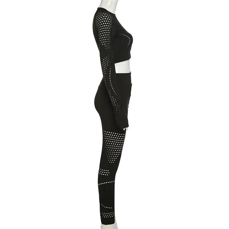 High Quality Spring 2023 Women s Clothing 2 Piece Outfits Pants Set Long Sleeve Womens Tights Fitted Leggings Set Winter