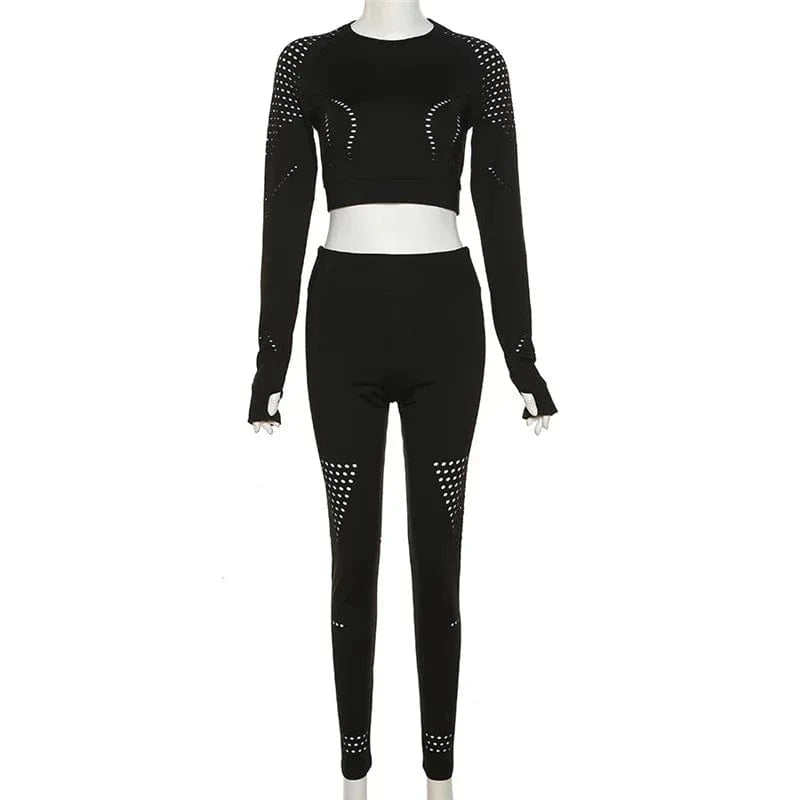 High Quality Spring 2023 Women s Clothing 2 Piece Outfits Pants Set Long Sleeve Womens Tights Fitted Leggings Set Winter