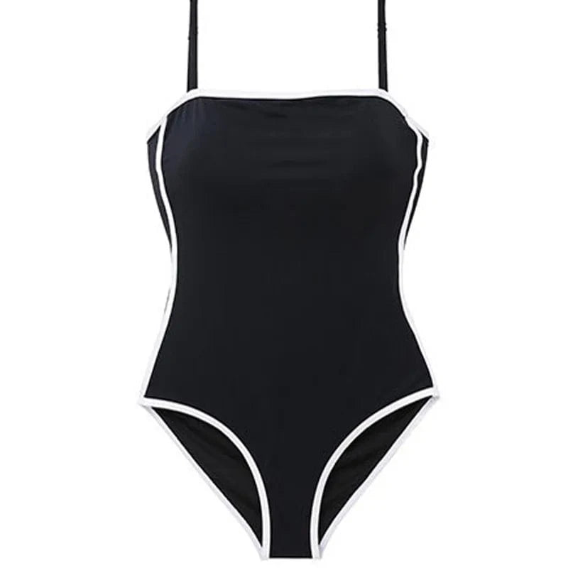 High Quality Square Collar Plain Backless Custom Designer Mature Womens One Piece Swimsuits Sexy Bikini Woman Swimwear 2022