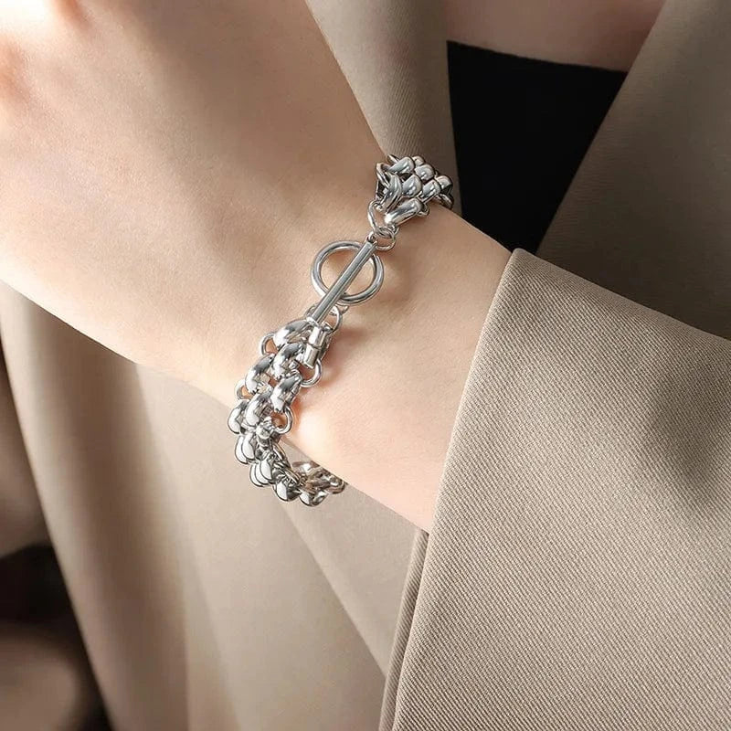 High Quality Stainless Steel Thick Chain Necklace Bracelet Set for Women Gold Plated Fashion Chains Necklaces Jewelry Wholesale