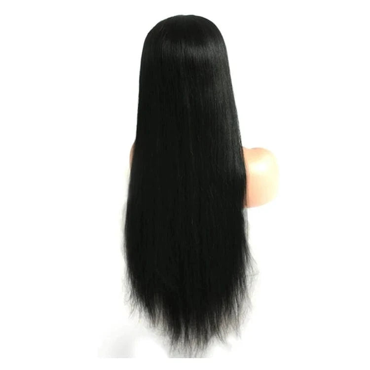 High Quality Straight Black 100% Human Hair U Part Wig White Women Lace Wigs