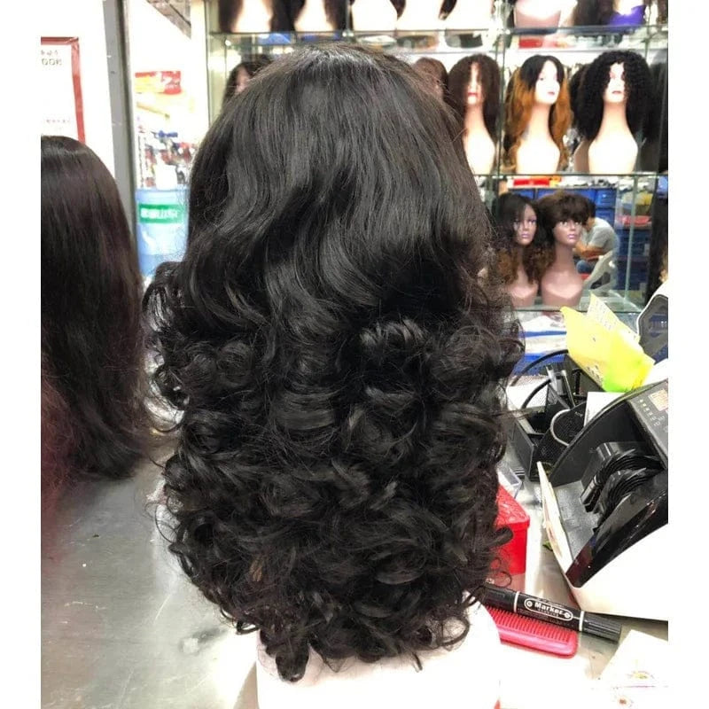 High Quality Super Double Drawn Full Tip Lace Closure Wig Cuticle Aligned Brazilian Virgin Hair Wigs