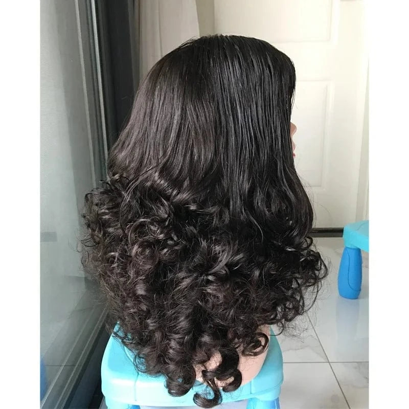 High Quality Super Double Drawn Full Tip Lace Closure Wig Cuticle Aligned Brazilian Virgin Hair Wigs