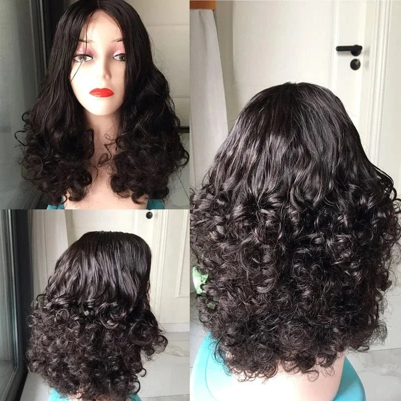 High Quality Super Double Drawn Full Tip Lace Closure Wig Cuticle Aligned Brazilian Virgin Hair Wigs