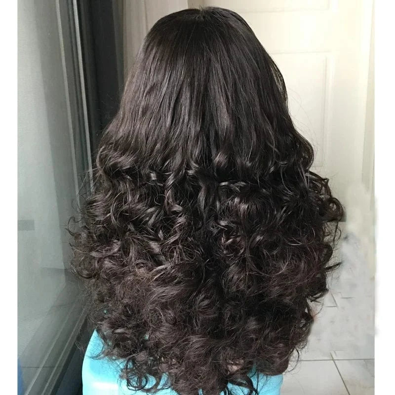 High Quality Super Double Drawn Full Tip Lace Closure Wig Cuticle Aligned Brazilian Virgin Hair Wigs