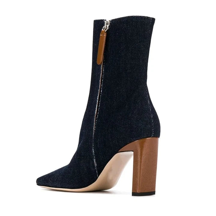 High-quality women boots winter hot-selling cowboy boots designer thick heel ankle boots