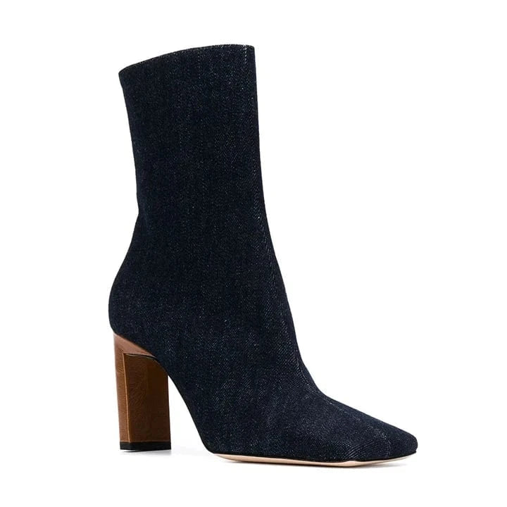 High-quality women boots winter hot-selling cowboy boots designer thick heel ankle boots