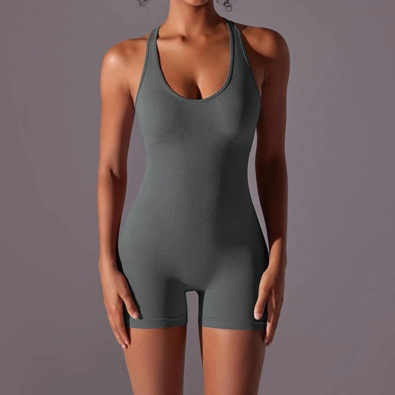 High Quality Women Jumpsuits Shorts Rompers One Piece Bodysuits Yoga Sleeveless Racer Back Seamless Bodycon Outfits Clothes 2024
