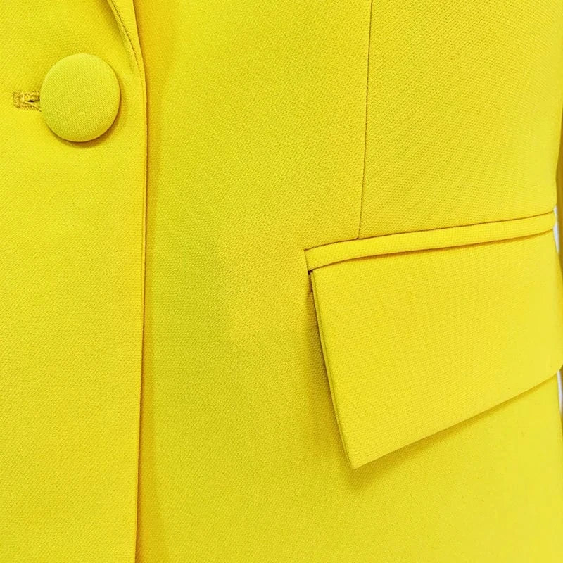 HIGH STREET Newest 2024 Runway Designer Suit Set Women's Single Button Blazer Flare Pants Suit