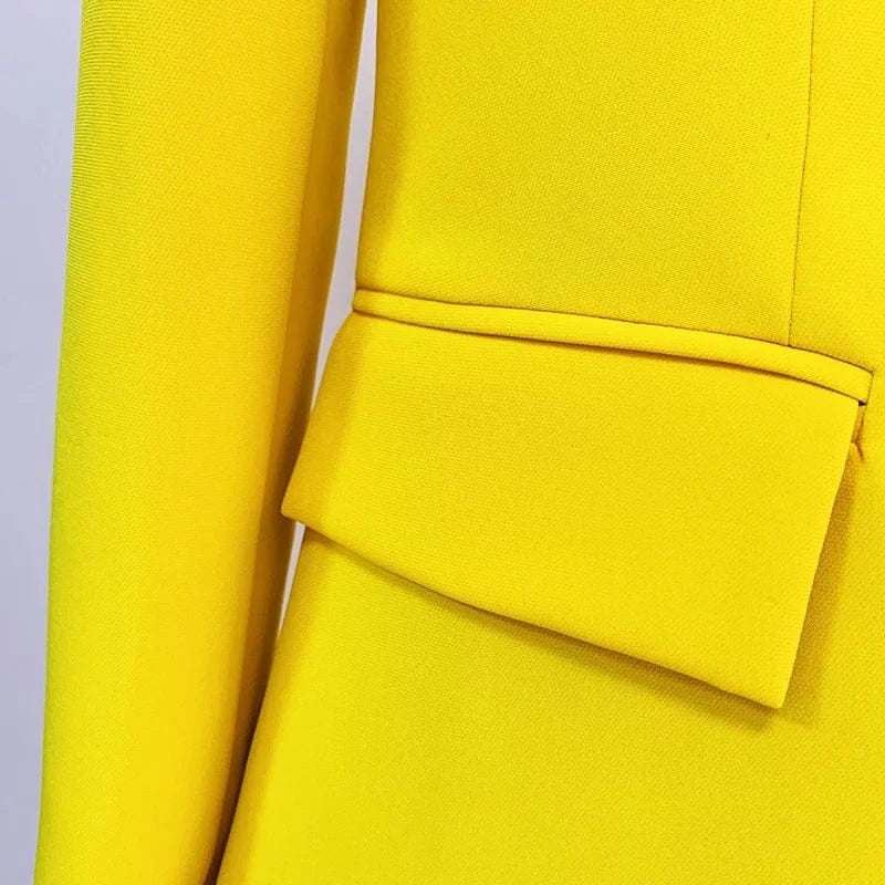 HIGH STREET Newest 2024 Runway Designer Suit Set Women's Single Button Blazer Flare Pants Suit