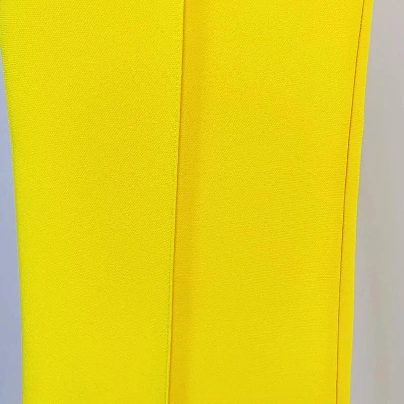 HIGH STREET Newest 2024 Runway Designer Suit Set Women's Single Button Blazer Flare Pants Suit