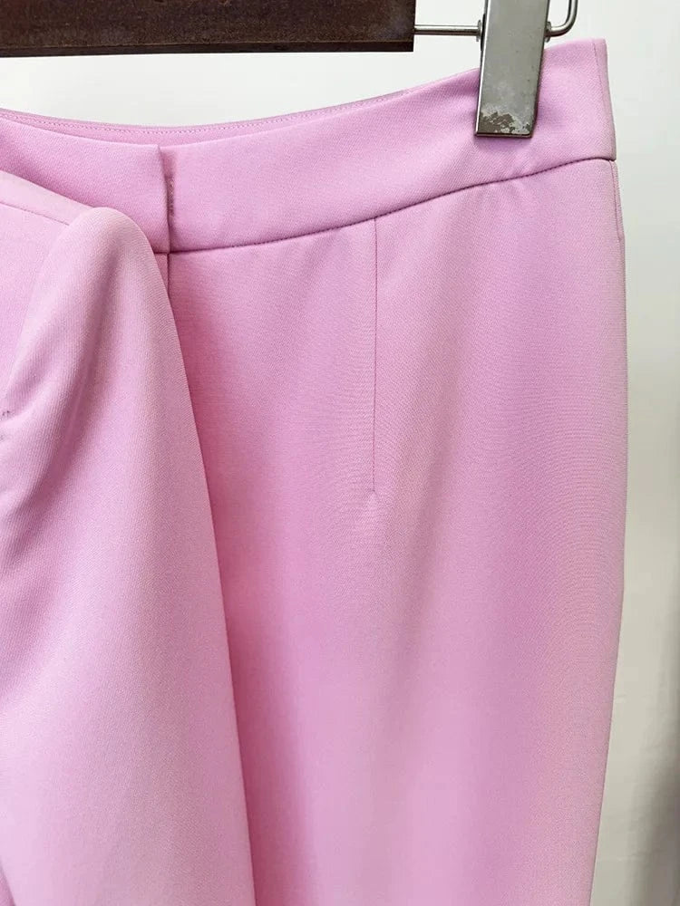 HIGH STREET Newest 2025 Designer Suit Set Women's Diamonds Beaded Jacket Pencil Pants Set 2pcs