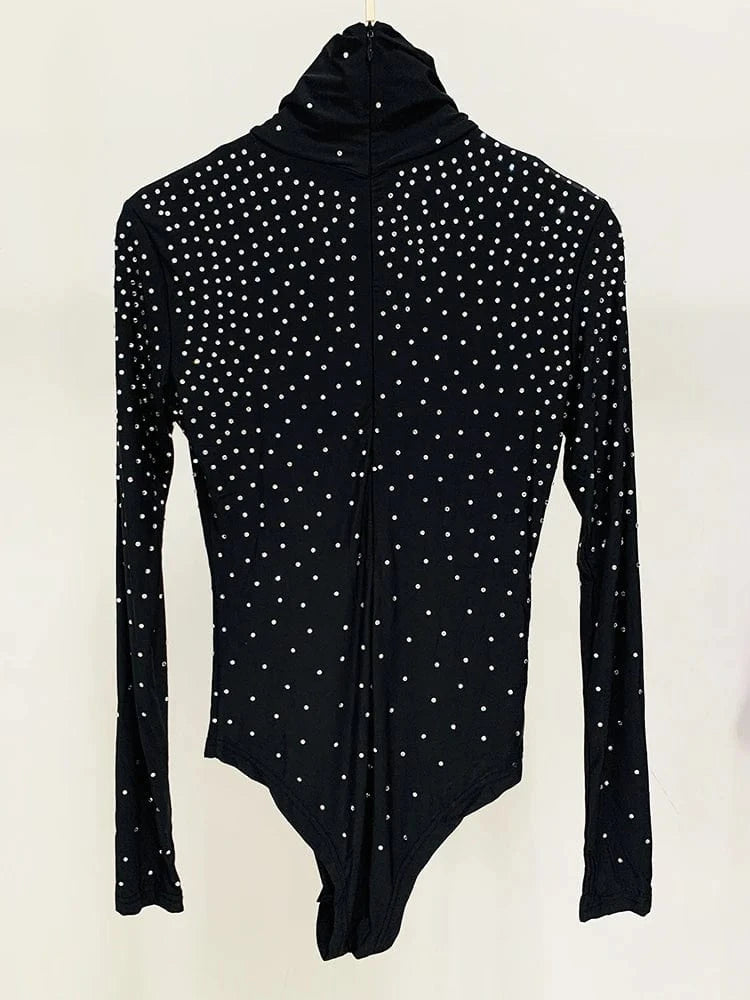 HIGH STREET Newest Designer Suit Set Women's Diamonds Crystal Strechy Playsuit Tops Draped Mini Skirt Legging Pants 3pcs Set