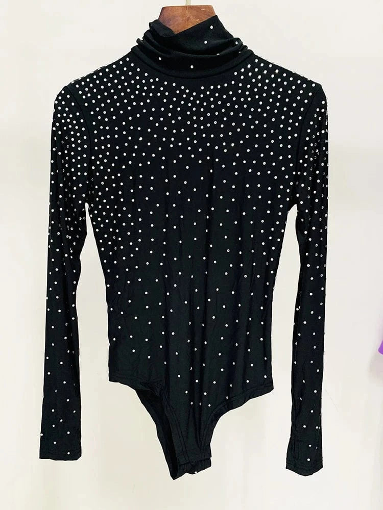 HIGH STREET Newest Designer Suit Set Women's Diamonds Crystal Strechy Playsuit Tops Draped Mini Skirt Legging Pants 3pcs Set