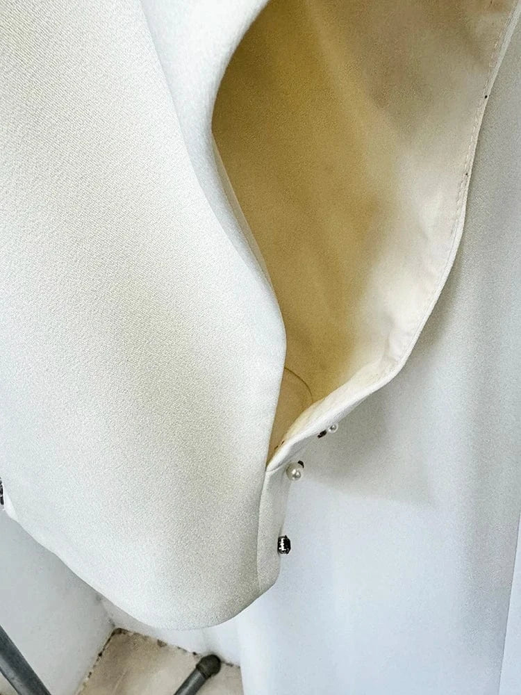 HIGH STREET Newest Fashion 2025 S/S Designer Runway Suit Set Women's Shells Beaded Cropped Tops Mermaid Long Skirt Set 2pcs