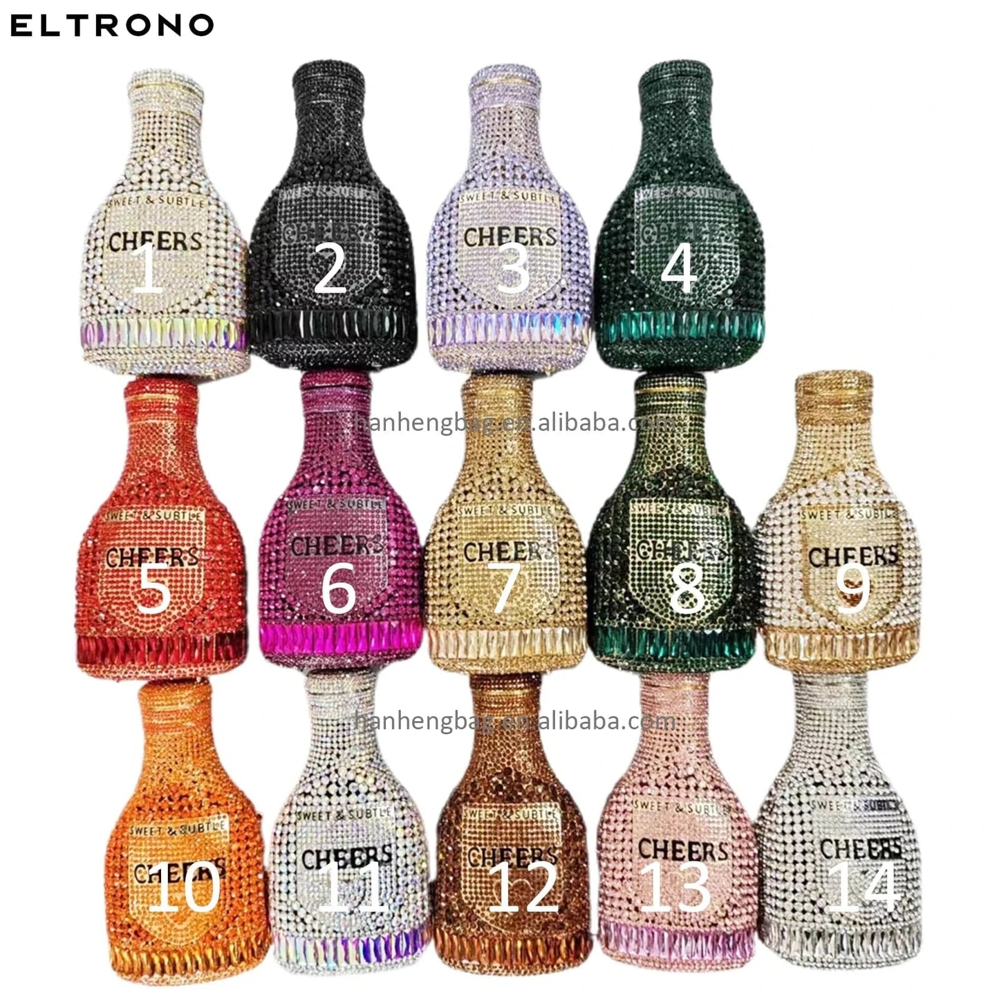HighEnd 2024 Evening Wine Champagne Glasd Bottle Shape Crystal Clutch Banquet Handbag Party Dinner Purse Rhinestone Luxury Women
