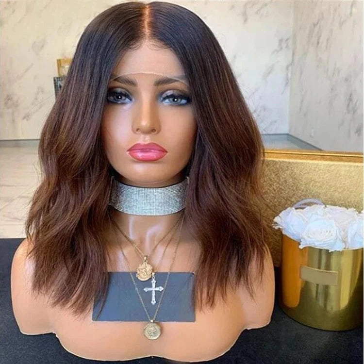 Highlight Color Brazilian Hair Human Lace Wig, 360 full lace front wig with baby hair, glueless human hair wigs for black women