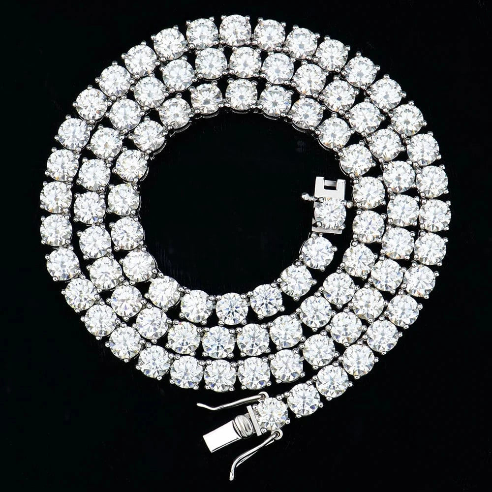 Hip hop fine jewelry 5mm silver 925 link necklace gra vvs lab diamond mossanite moissanite chainb for men