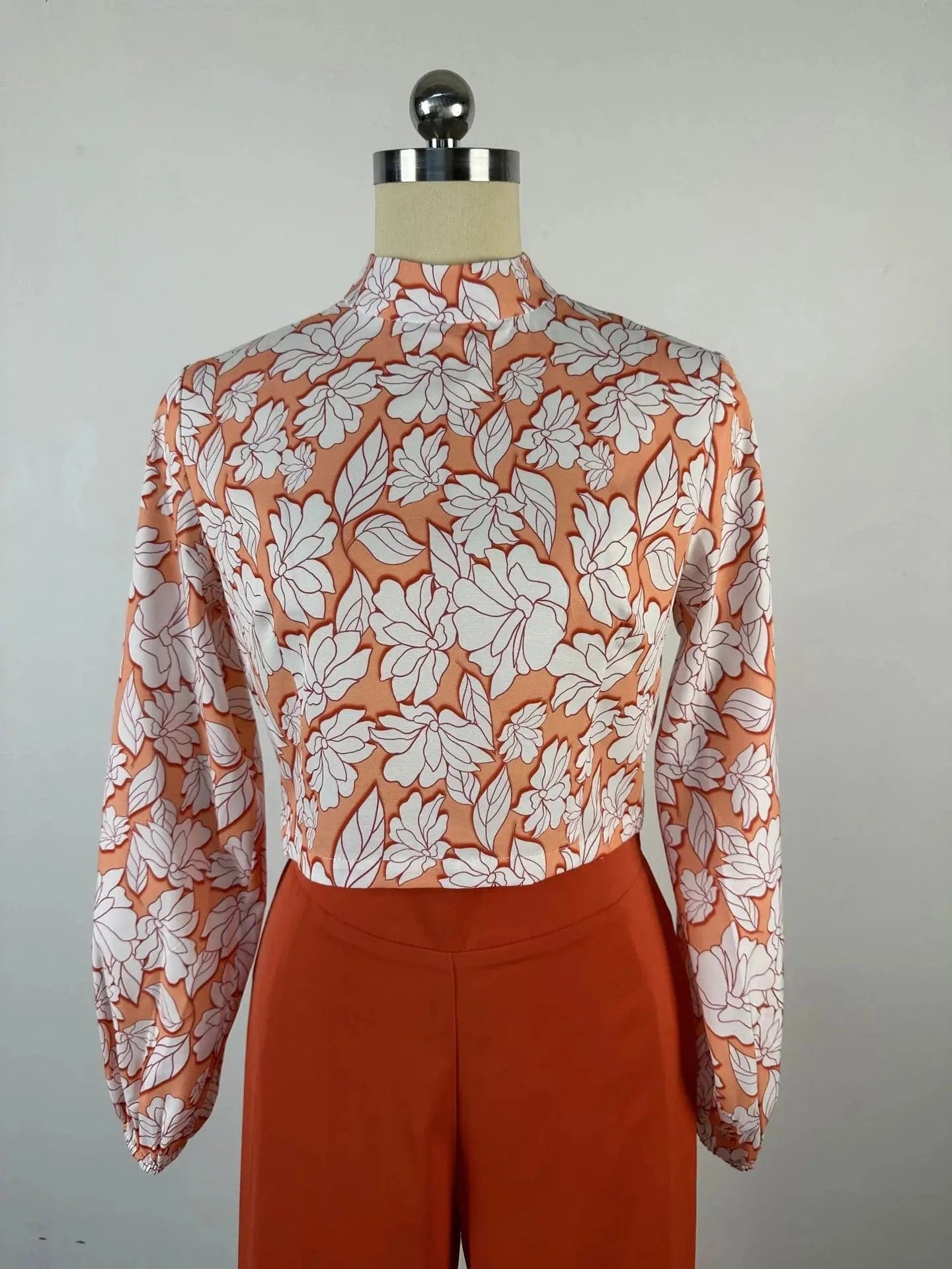 HK5268 Women's Loose Large Size Fashion Lapel Long-sleeved Shirt Wide Printed Leg Pants Suit