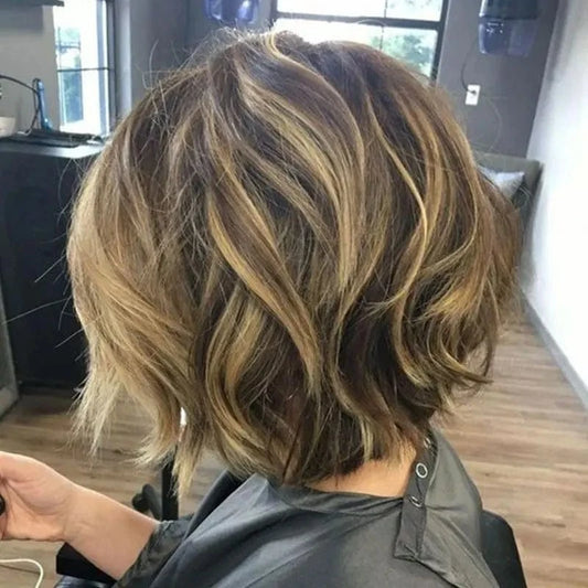 Honey Blonde Highlight Short Wig