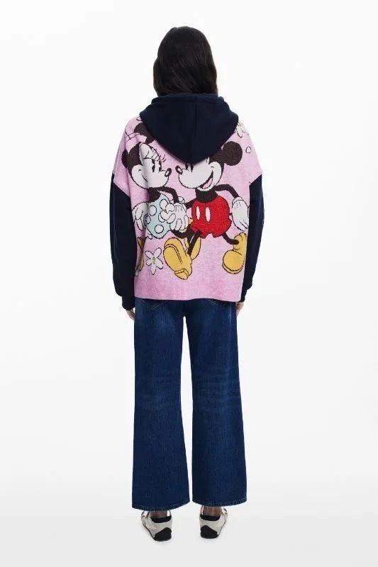 Hooded Cardigan With Zipper Front Cartoon Print On Soft Cotton Blend For Casual Everyday Style - SN Wigs & More