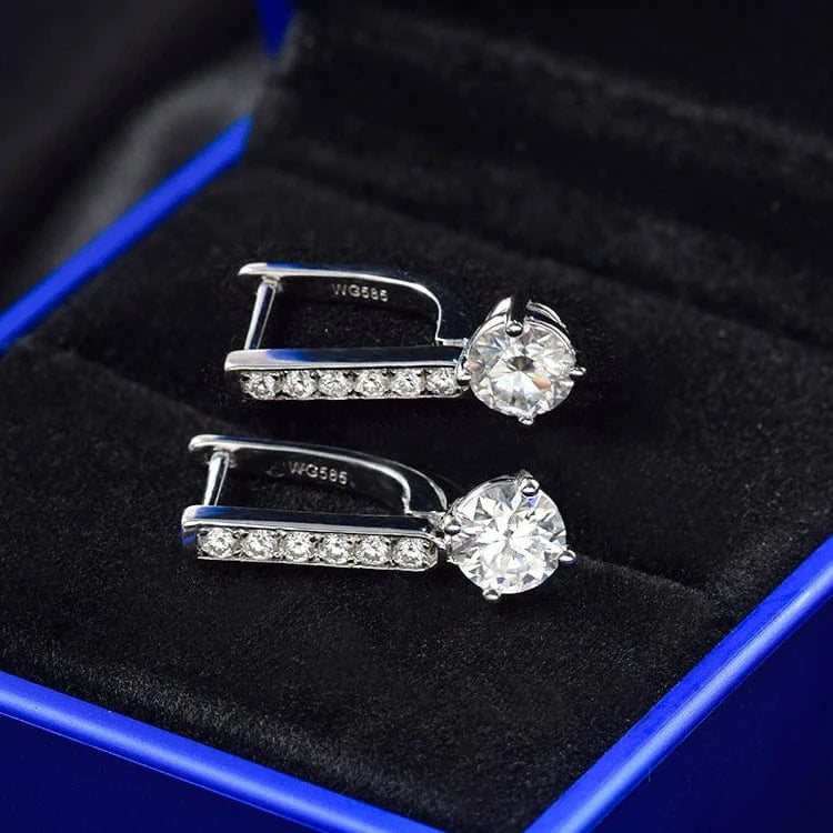 Hoop Earrings18K Gold Plated 925 Sliver Earring Hoop 6.5mm Moissanite  Statement Earrings For Women