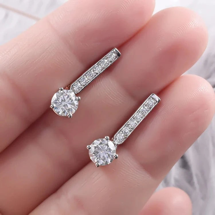 Hoop Earrings18K Gold Plated 925 Sliver Earring Hoop 6.5mm Moissanite  Statement Earrings For Women
