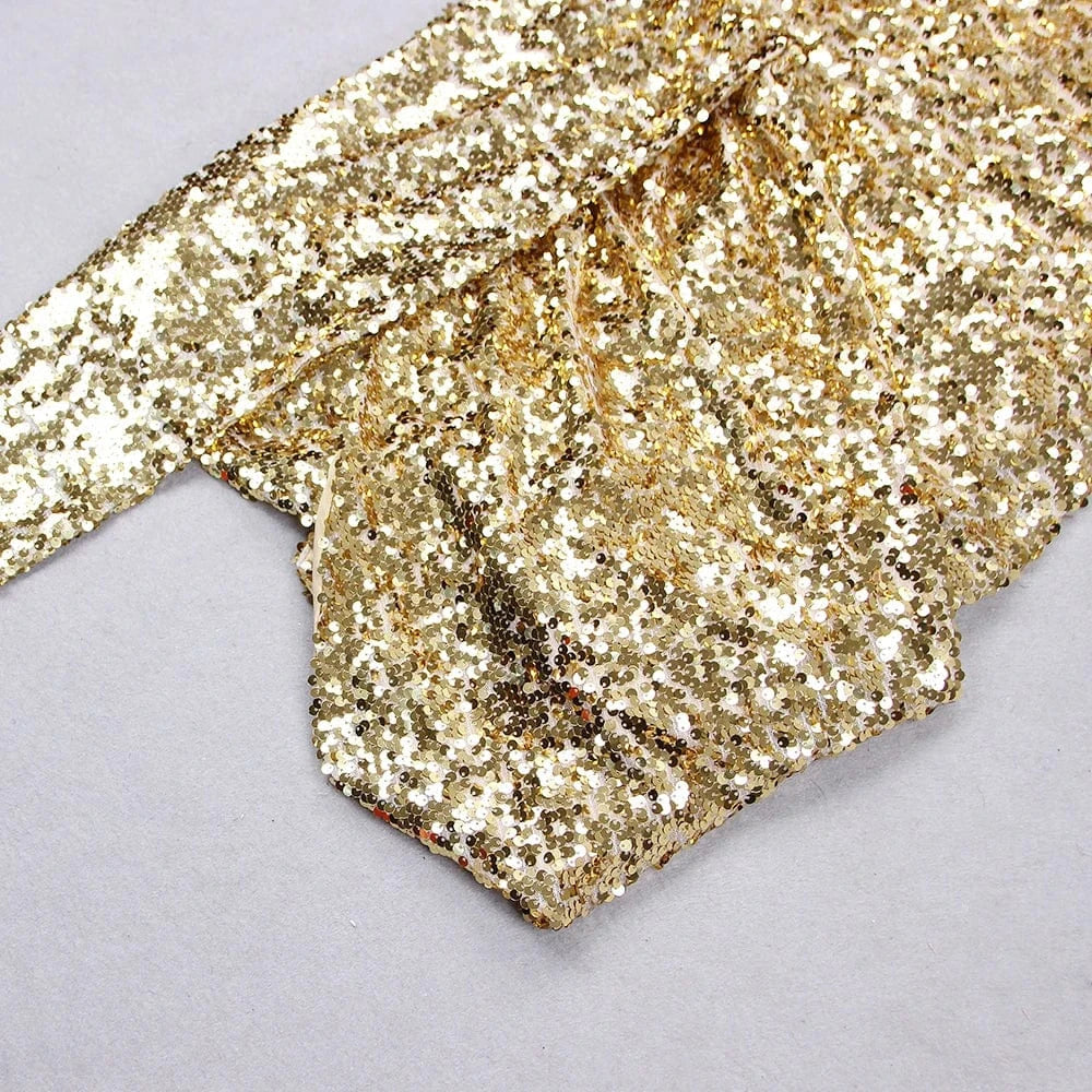 Hot party holiday celebration sexy one-shoulder long sleeve mini sequined cocktail dress