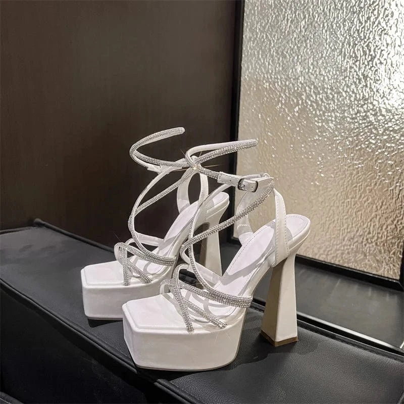 Hot sale 2024 elegant socialite sexy cross high-grade water-adhesive sandals