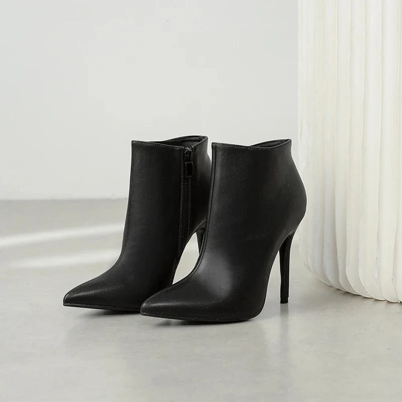 Hot sale 2024 European and American new classic glossy finish pointed high heel women's short boots fashion boots