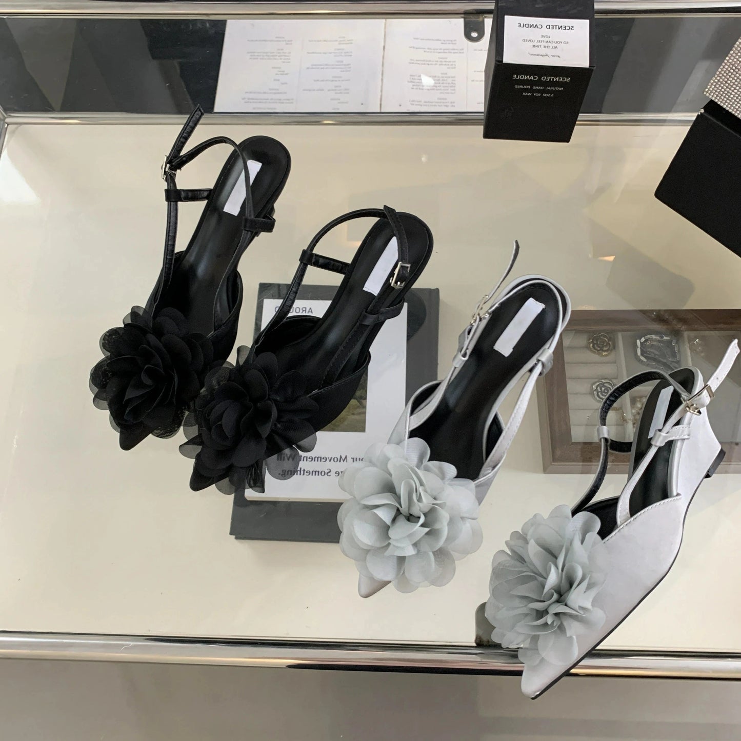 Hot sale 2024 New French flower Chinese style pointed wedge women's shoes elegant high heels