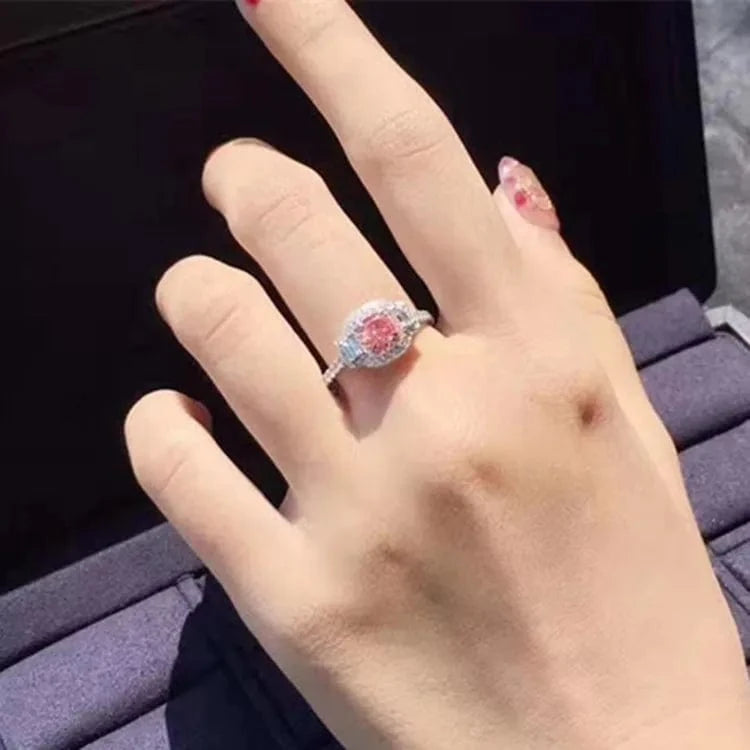 hot sale Dubai luxury bridal diamond jewelry 18k gold GIA SI2 0.5ct natural pink diamond ring for women