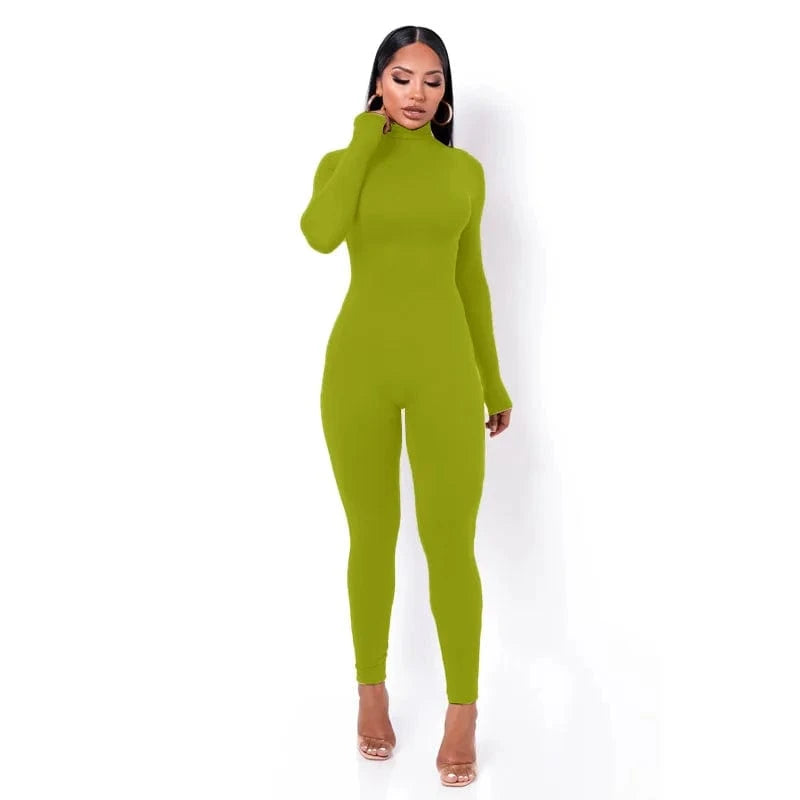 Hot Sale Long Sleeve Jumpsuits Women Sports Wear One Piece Bodysuits Slim Fit Tight Jumpsuit for Women Playsuits
