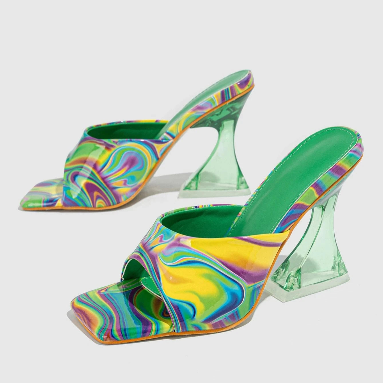 Hot sale New color heterosexual thick heel high heel sexy bar catwalk slippers cool 2024