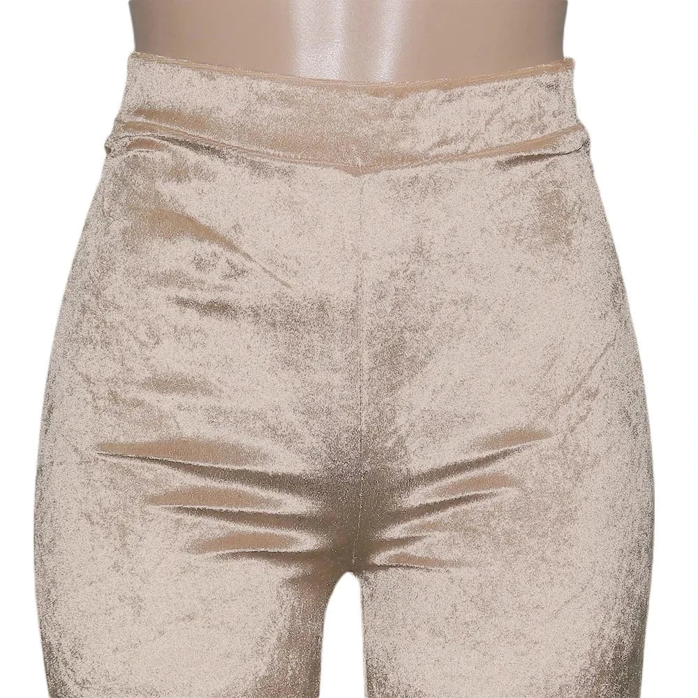 hot sale women's fashion casual Stylish Slim Fit Velvet High Waist Statement Flared Trousers women's pants & trousers