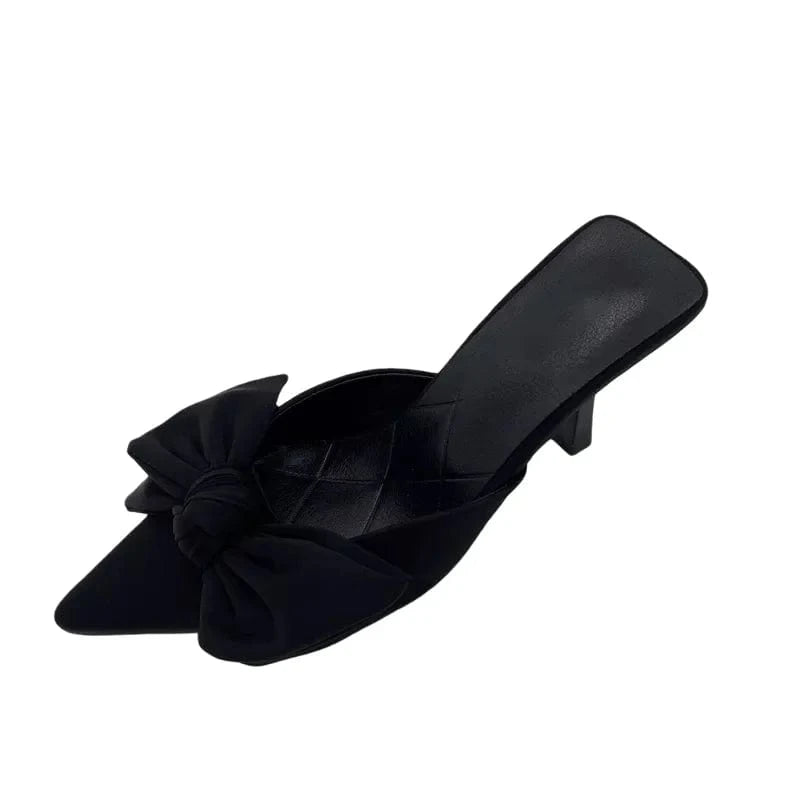 Hot sale women's sandals 2024 new fashion rhinestone bow stiletto high heel pointed female pumps