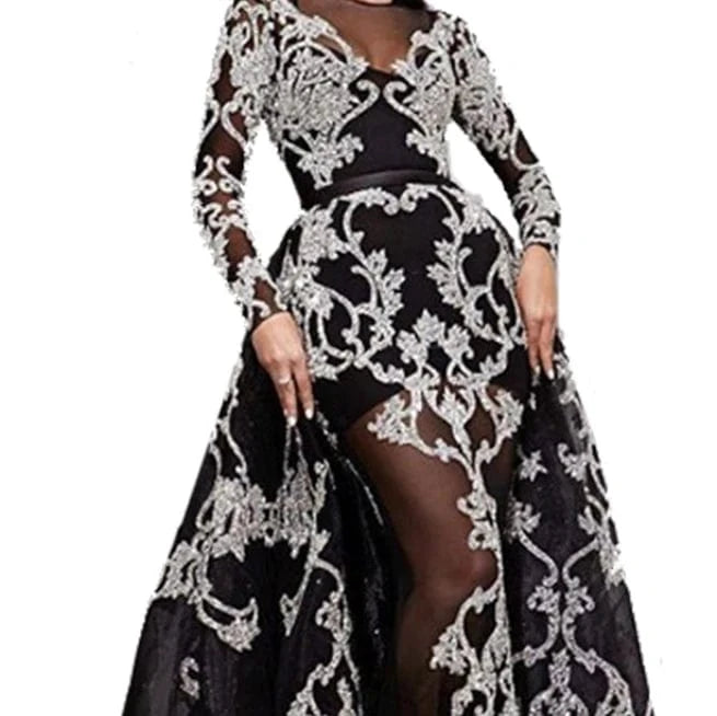 Hot Sales Graceful Lady Evening Dress Shiny Sexy Party Gown Embroidery Sequin Evening Dress