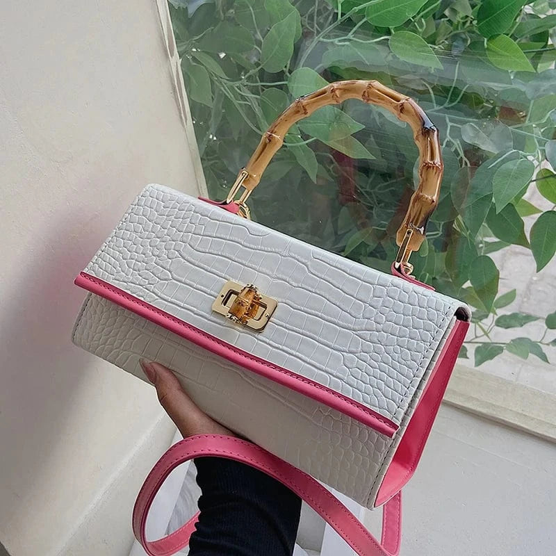 Hot Sell bags women handbags ladies bamboo handle Purses Luxury Handbag Girls Trendy Hand Bags For Woman Fashion Purses