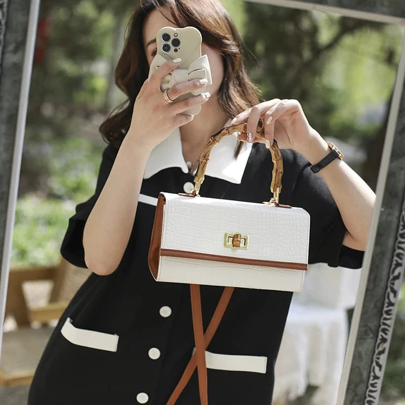 Hot Sell bags women handbags ladies bamboo handle Purses Luxury Handbag Girls Trendy Hand Bags For Woman Fashion Purses