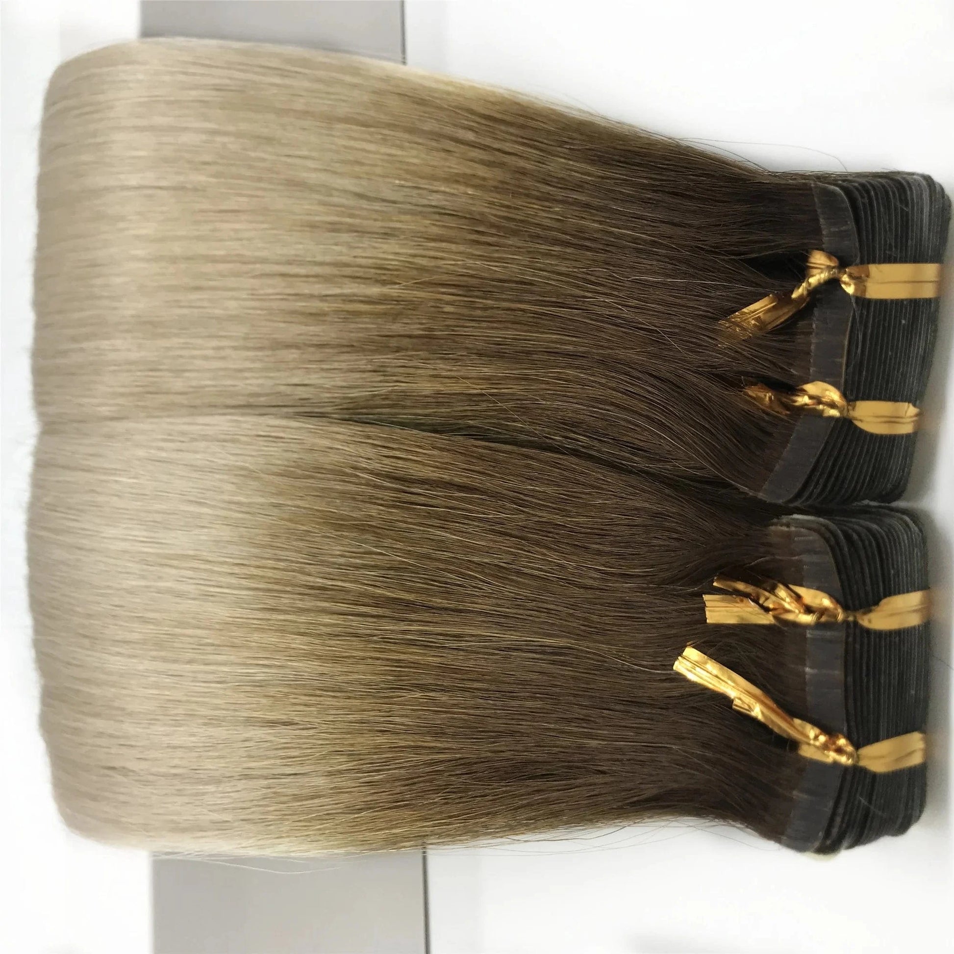 Hot sell invisible virgin remy russian/brazilian cuticle aligned invisible tape in human hair extension