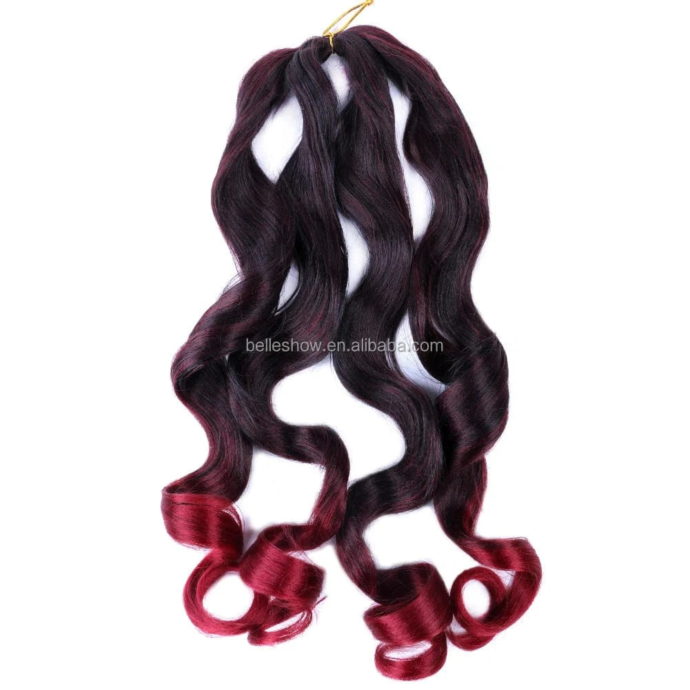 Hot sell Synthetic deep hair bulk crochet braids 150g french curls synthetic braiding hair