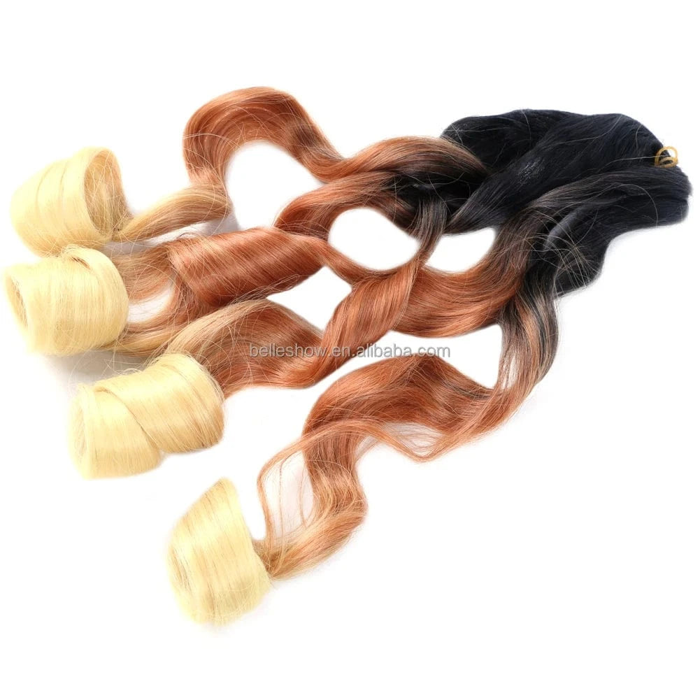 Hot sell Synthetic deep hair bulk crochet braids 150g french curls synthetic braiding hair