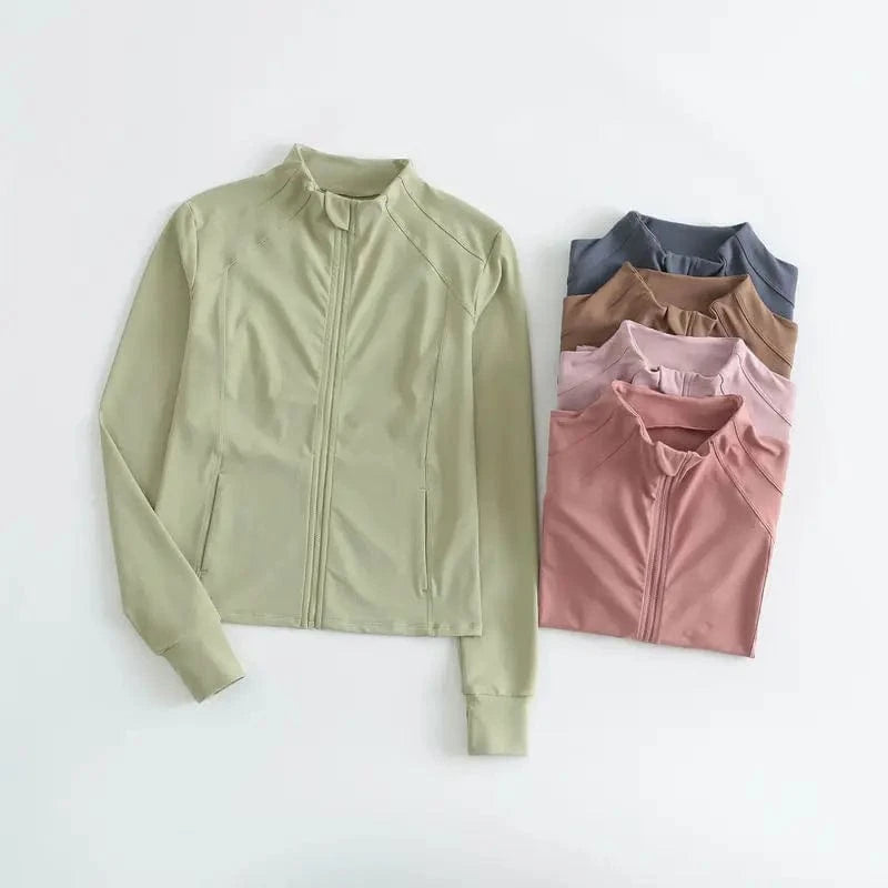Hot selling 2024 new Women Front Zipper Compression Thermal Fleece Running Fitness Jacket