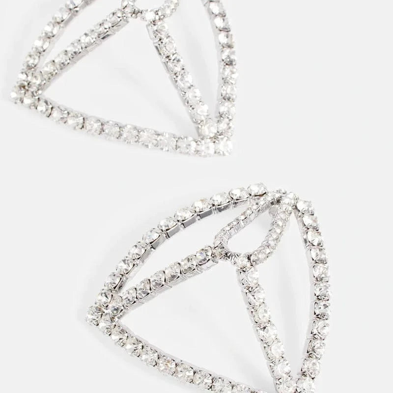 Hot Selling Big Geometric Shape Alloy Crystal Earrings Women Rhinestone Retro Temperament Fashion Jewelry Earrings