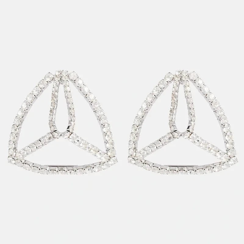 Hot Selling Big Geometric Shape Alloy Crystal Earrings Women Rhinestone Retro Temperament Fashion Jewelry Earrings