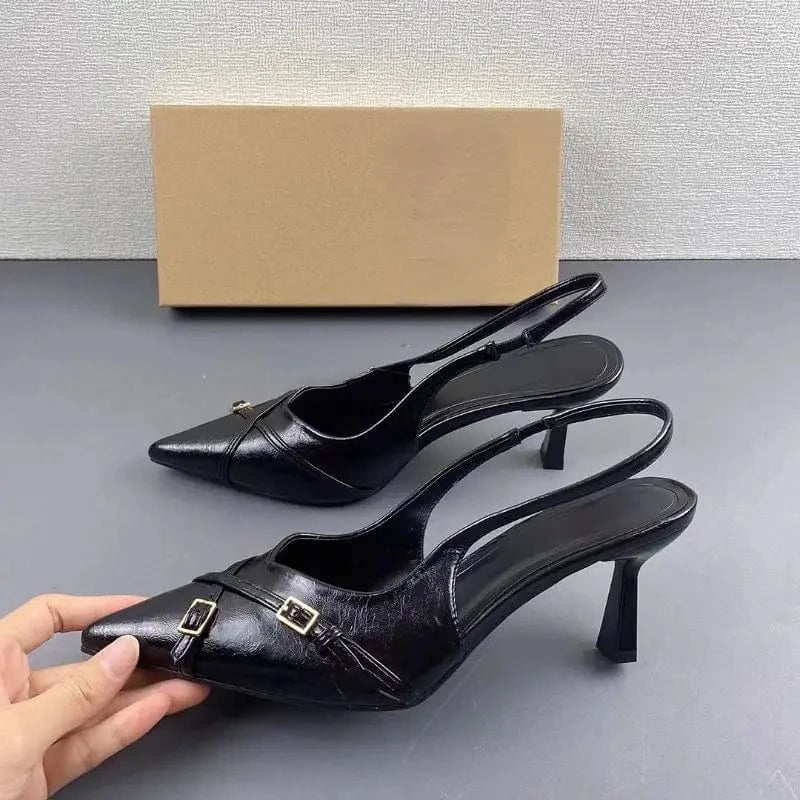 Hot Selling Chaussure European Fashion Slingback Women's Sandal Femme Talon New High Heel for Ladies Elegant Heels