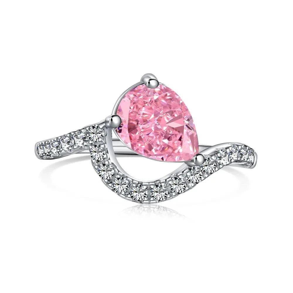 Hot Selling Colorful Fine Jewelry Square 925 Sterling Silver Rings Bridal Diamond Cubic Zirconia Wedding Jewelry Sets For Women