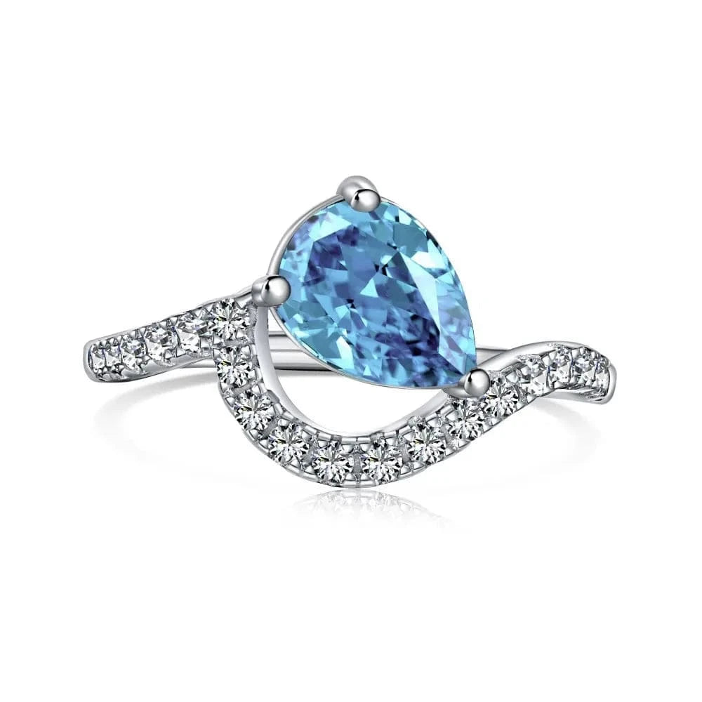 Hot Selling Colorful Fine Jewelry Square 925 Sterling Silver Rings Bridal Diamond Cubic Zirconia Wedding Jewelry Sets For Women