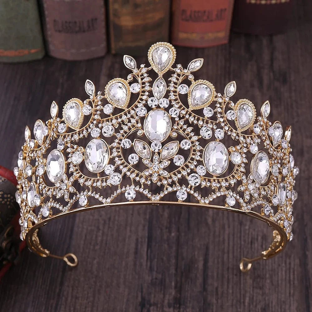 Hot selling diamond inlaid Baroque Crown Headwear Crown Bridal Jewelry Wholesale